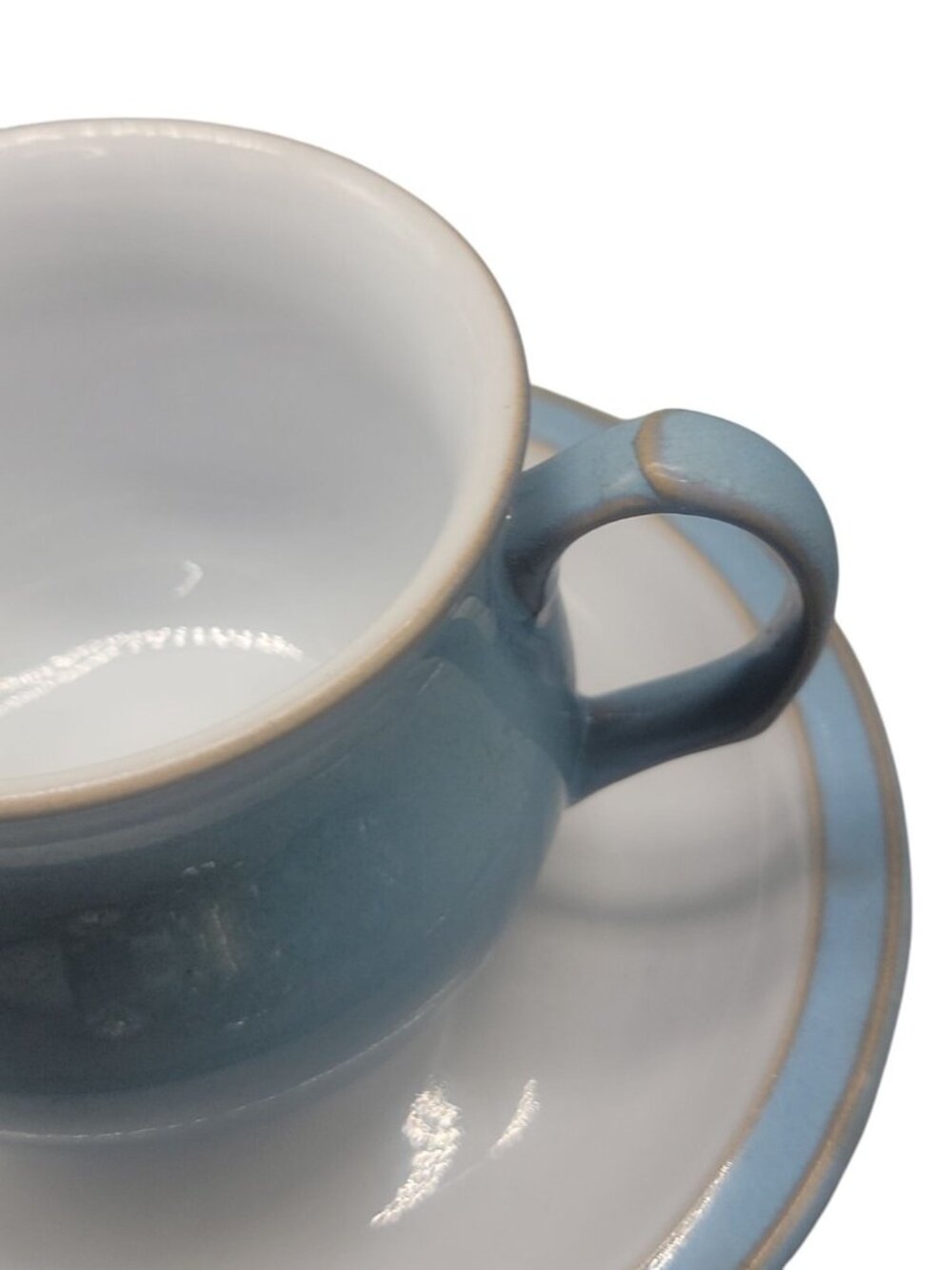 Denby Colonial Blue Teacup & Saucer Stoneware 1990s Discontinued Vintage England - Picture 11 of 15